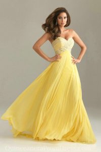 Long Yellow Prom Dresses