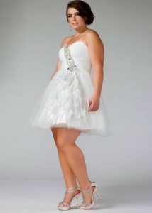 Plus Size Short White Dresses