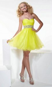 Short Yellow Prom Dresses