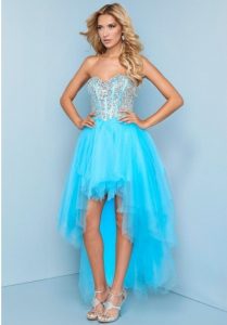 Strapless High Low Prom Dress