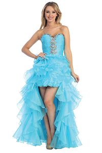 Turquoise High Low Prom Dress