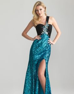 Turquoise and Black Prom Dresses