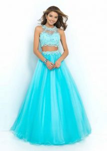 Two Piece Lace Prom Dresses