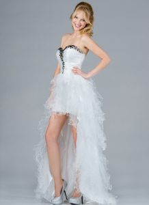 White High Low Prom Dress