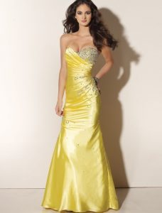 Yellow Mermaid Prom Dresses