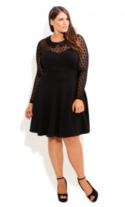 Black Plus Size Skater Dress