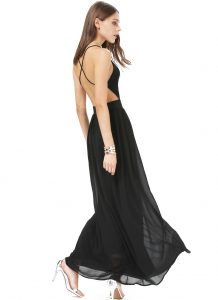 Black Backless Maxi Dress