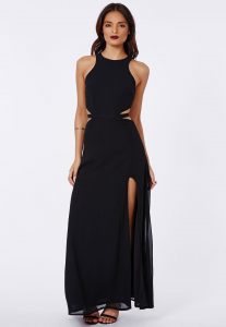 Black Cut Out Maxi Dress