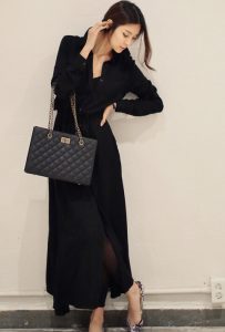 Black Maxi Dress Long Sleeve