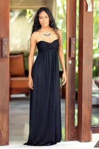 Black Strapless Maxi Dress