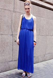 Blue Chiffon Maxi Dress