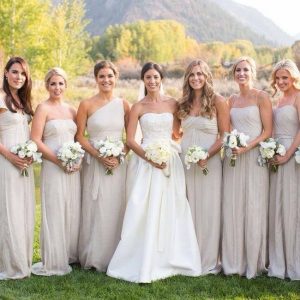 Champagne Bridesmaid Dresses Long