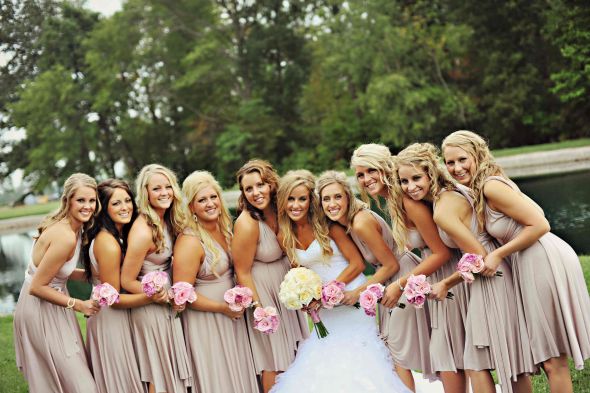 champagne colored bridesmaids dresses