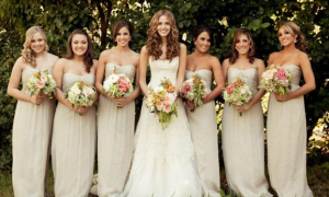 Champagne Long Bridesmaid Dresses