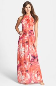 Floral Chiffon Maxi Dress