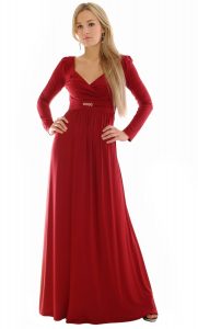 Long Sleeve Red Maxi Dress