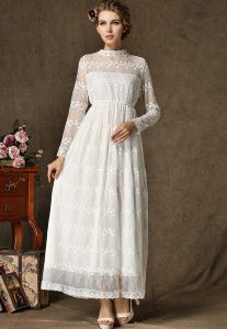 Long White Lace Maxi Dress