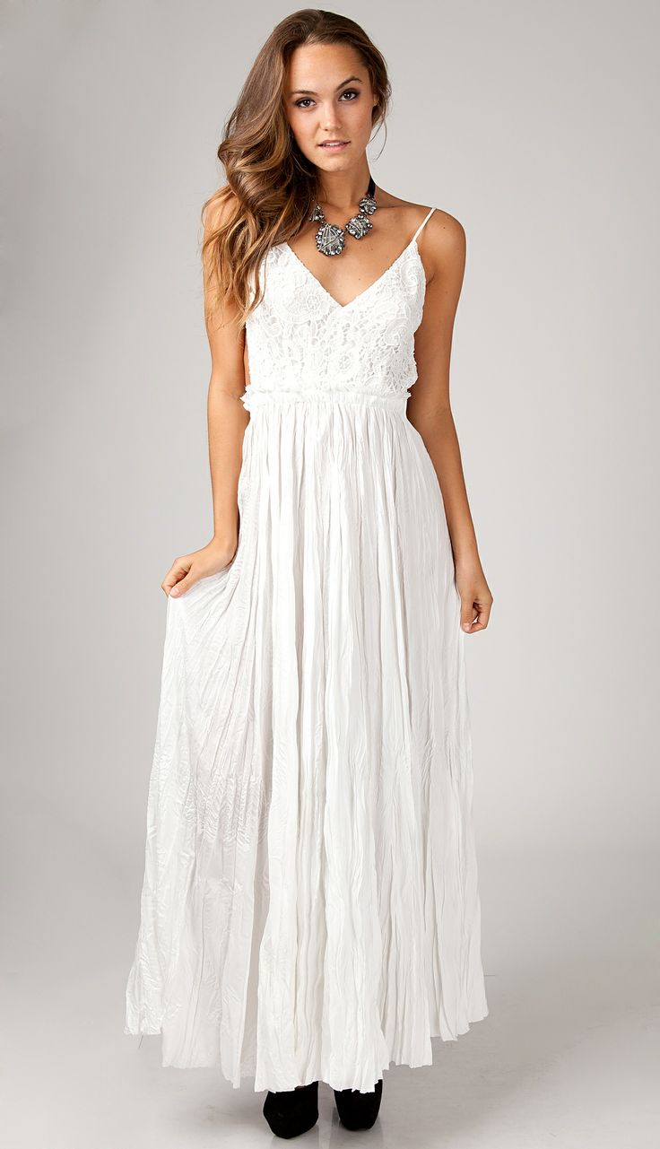 Long White Maxi Dress - DressedUpGirl.com