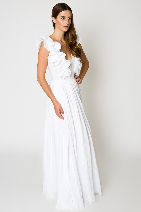 romantic white maxi dress