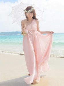 Pink Chiffon Maxi Dress