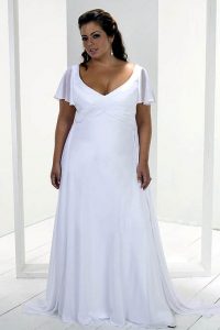 Plus Size Casual Wedding Dresses with Sleeves