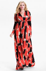 Plus Size Long Sleeve Maxi Dress