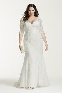 Plus Size Wedding Dresses with Lace Sleeves