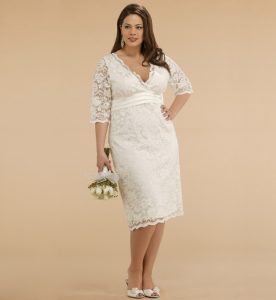 Plus Size White Dress with Sleeves