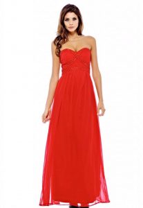 Red Chiffon Maxi Dress