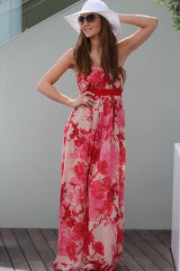 Red Floral Maxi Dress