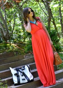 Red Maxi Maternity Dress