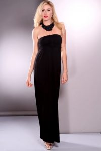 Strapless Black Maxi Dress