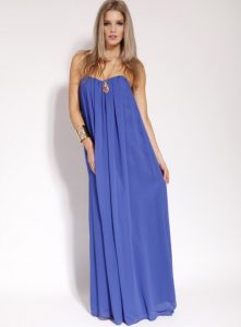 Strapless Chiffon Maxi Dress