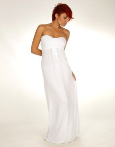 Strapless White Maxi Dress