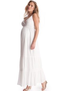 White Maternity Maxi Dress