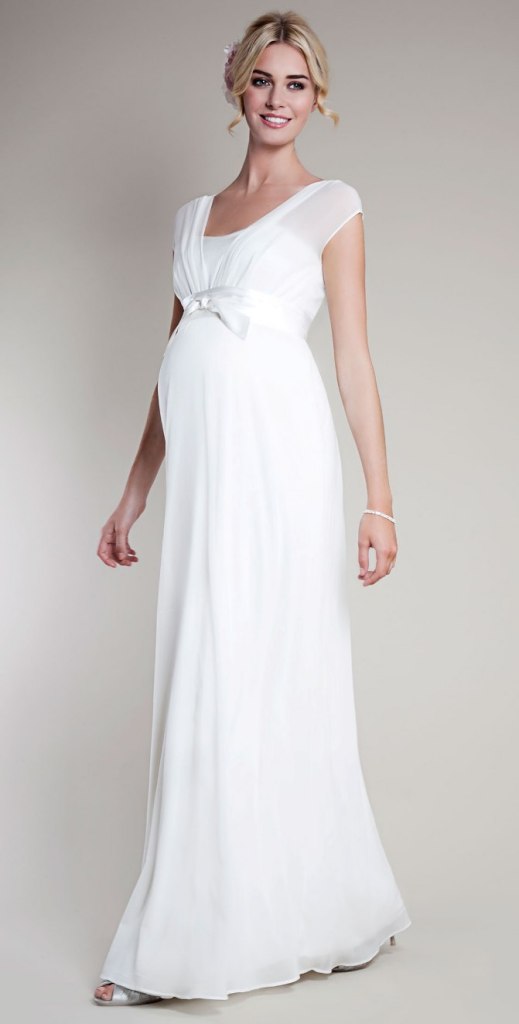 White Maternity Maxi Dress | DressedUpGirl.com