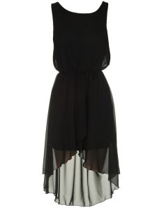 Black Chiffon High Low Dress