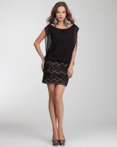 Black Drop Waist Cocktail Dress