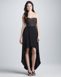 Black Strapless High Low Dress