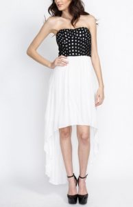 Black and White High Low Dress
