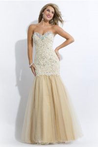 Champagne Mermaid Prom Dresses