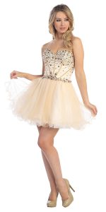 Champagne Short Prom Dresses