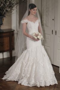 Drop Waist Wedding Dress with Sleeves