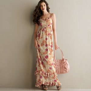 Floral Chiffon Maxi Dress