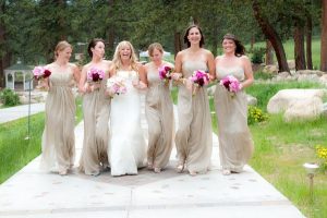 Long Champagne Bridesmaid Dress