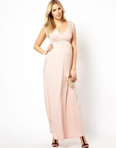 Pink Maternity Maxi Dress