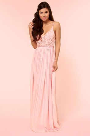 soft pink maxi dress