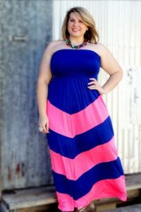 Pink and Blue Maxi Dress