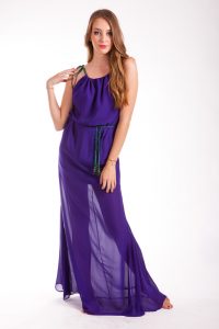 Purple Chiffon Maxi Dress