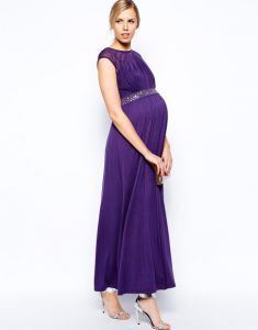 Purple Maternity Maxi Dress